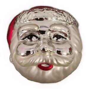 Department 56 Mercury Glass Santa Head Votive Candle Holder 77119 Handpainted‎